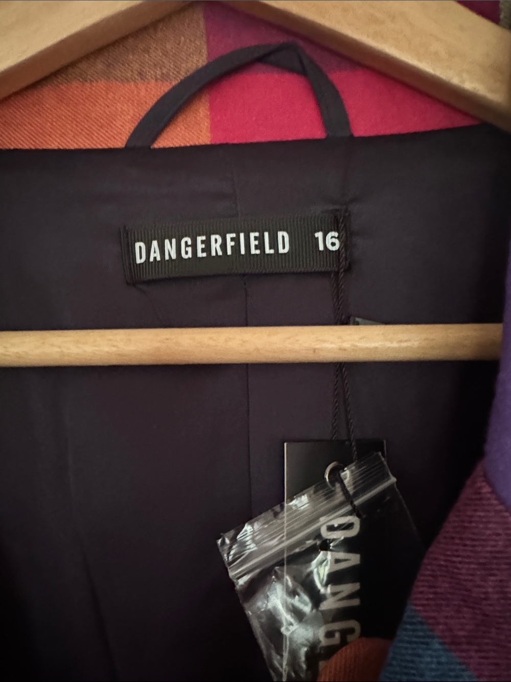 Dangerfield Patchwork Blazer in Purple, Pink and Orange - Picture 2 of 6